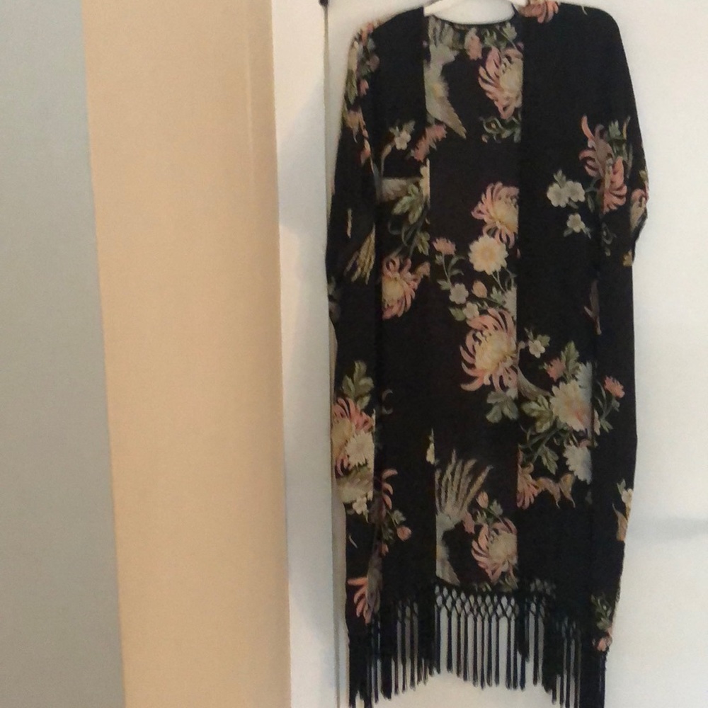 FLORAL DUSTER BEACH COVER UP